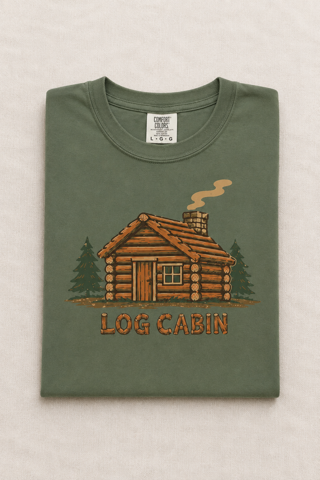Log Cabin Tee — Garment-Dyed Unisex T-Shirt