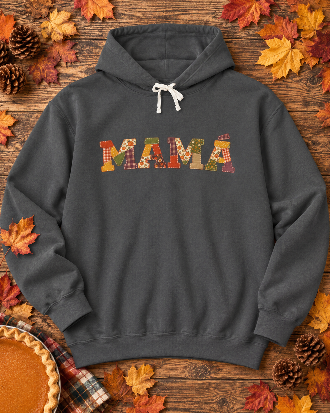 Personalized Mamá Hoodie | Mami, Madre, Mutti & More | Patchwork Sweatshirt