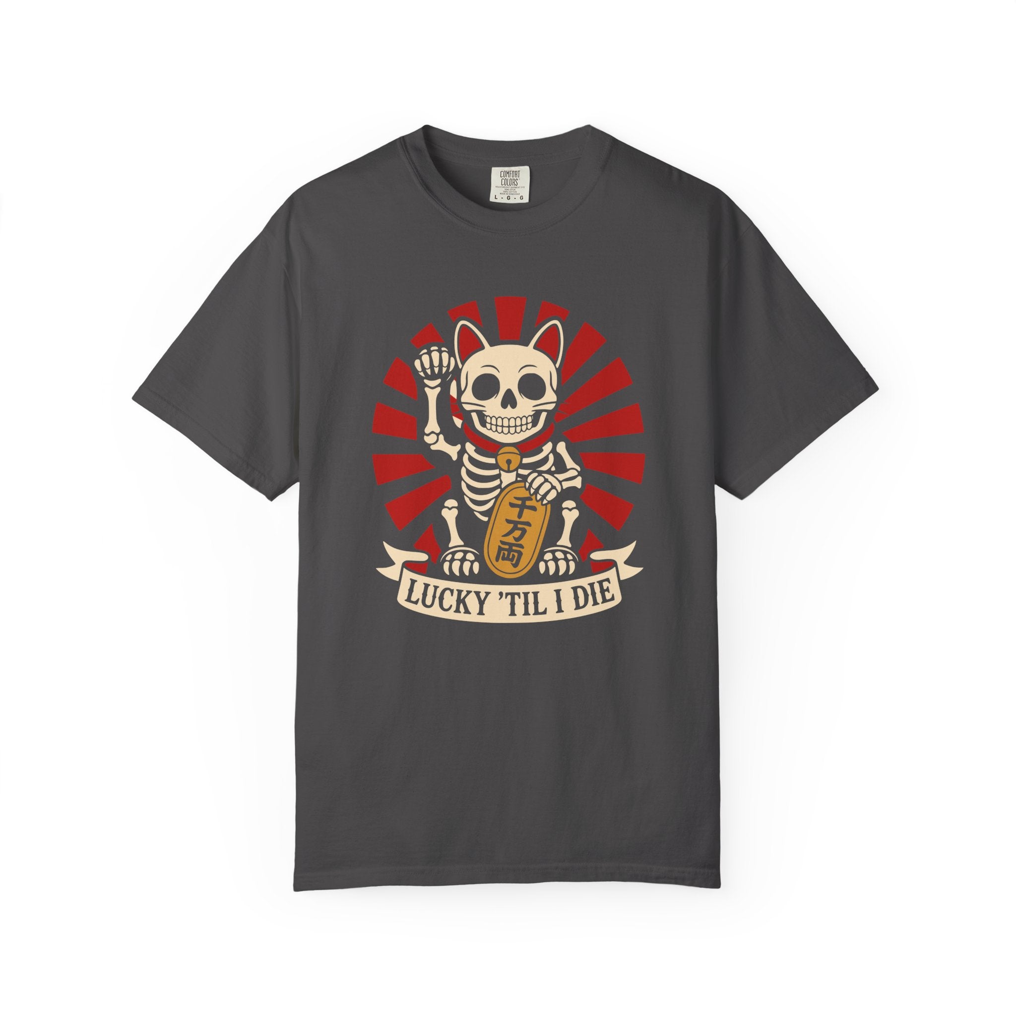 Maneki-Neko Skeleton Halloween T-Shirt | 2026 | Unisex Garment-Dyed T-shirt