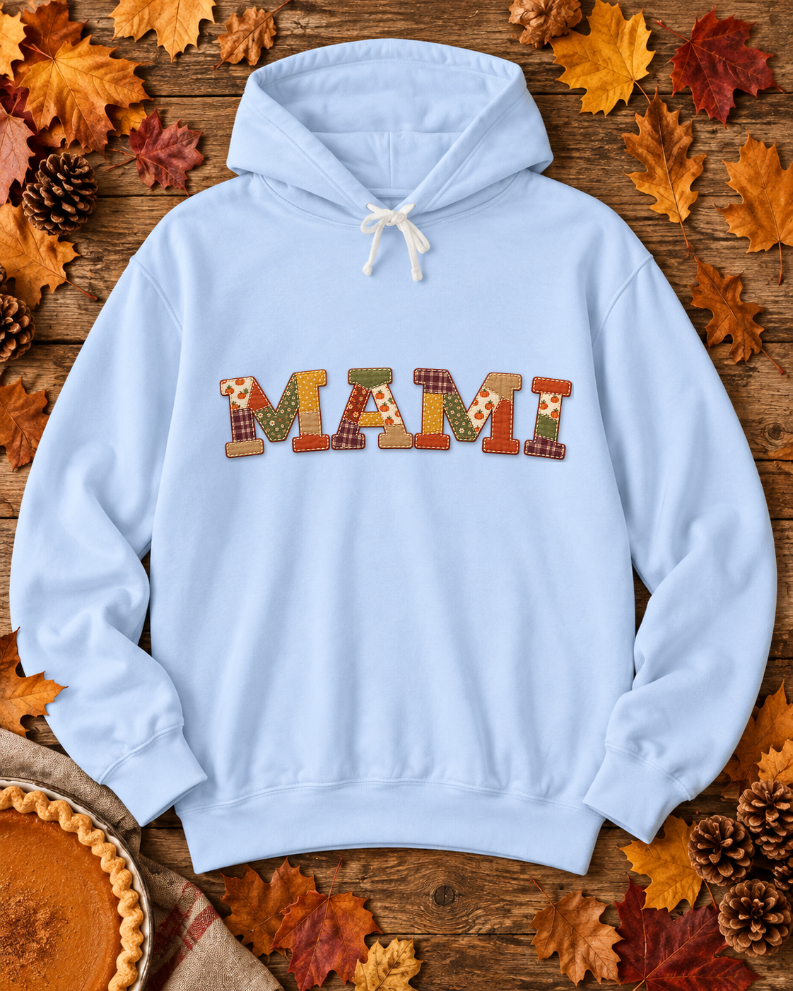 Personalized Mamá Hoodie | Mami, Madre, Mutti & More | Patchwork Sweatshirt