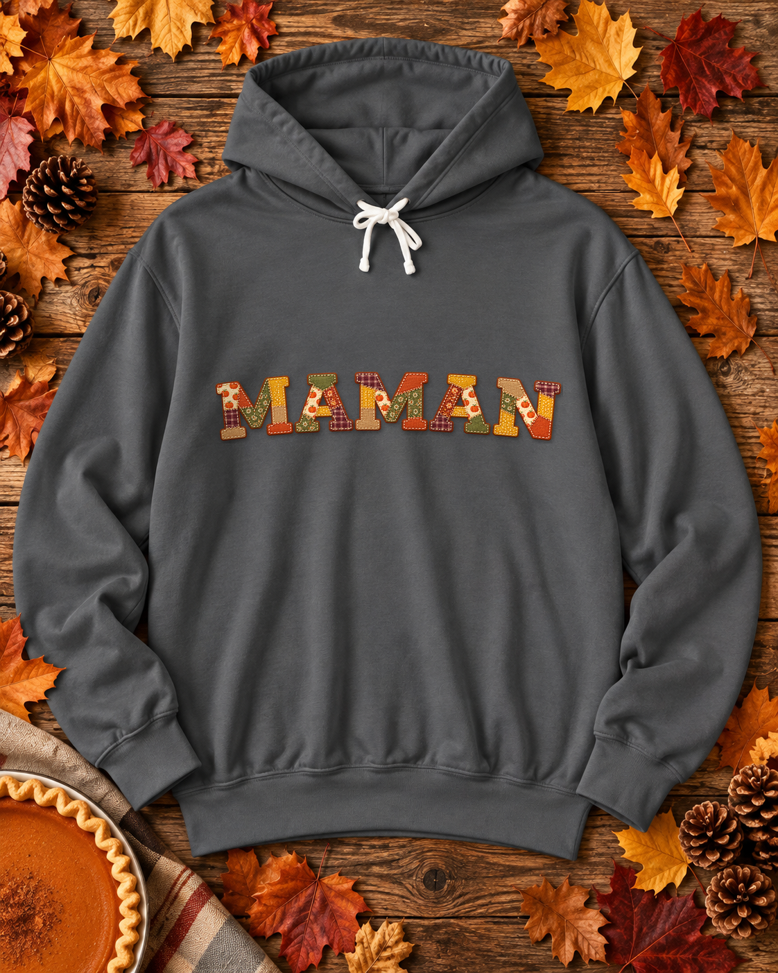 Personalized Mamá Hoodie | Mami, Madre, Mutti & More | Patchwork Sweatshirt