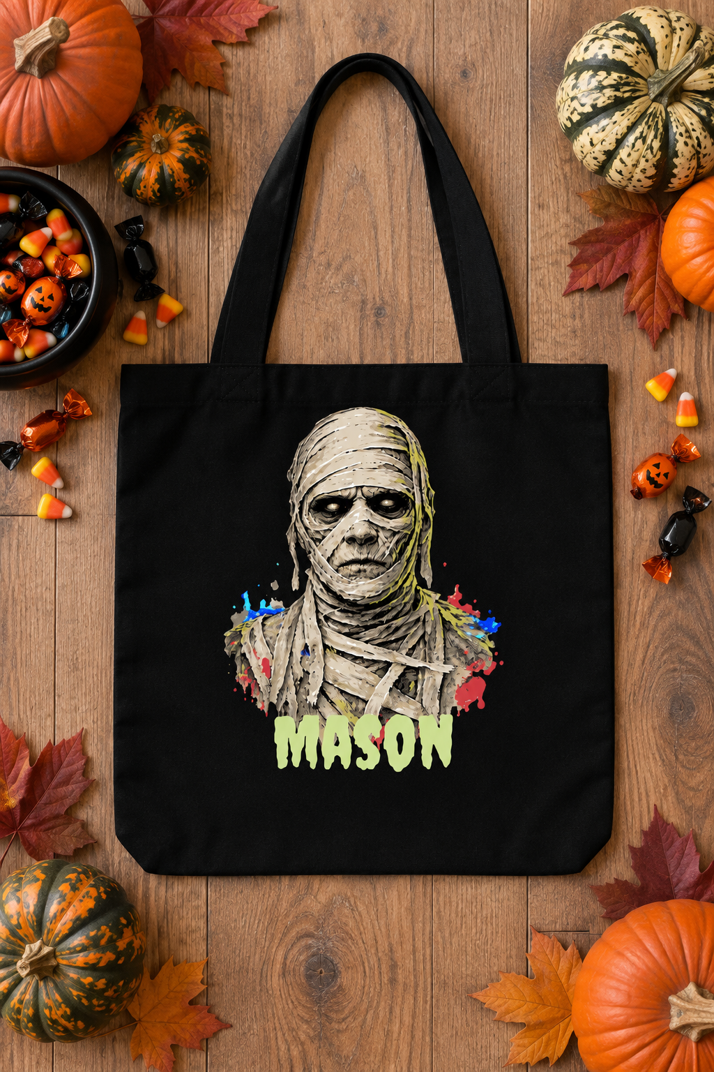 Personalized Mummy Trick-or-Treat Tote Bag