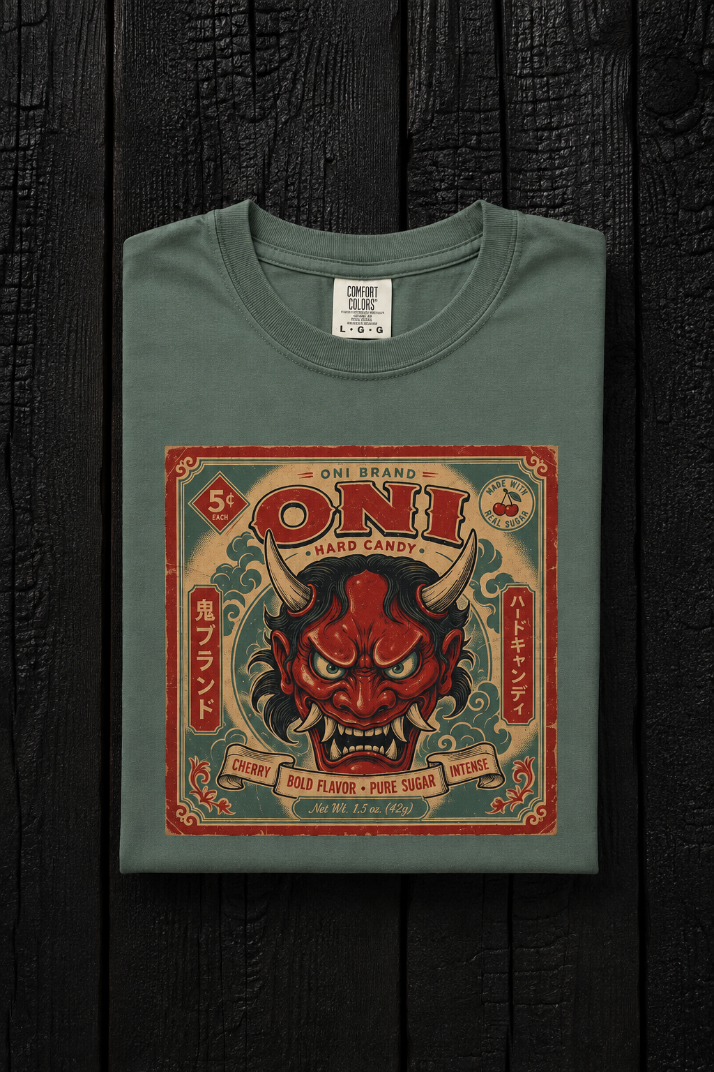 Oni Hard Candy Devil Mask Tee - Blue Spruce
