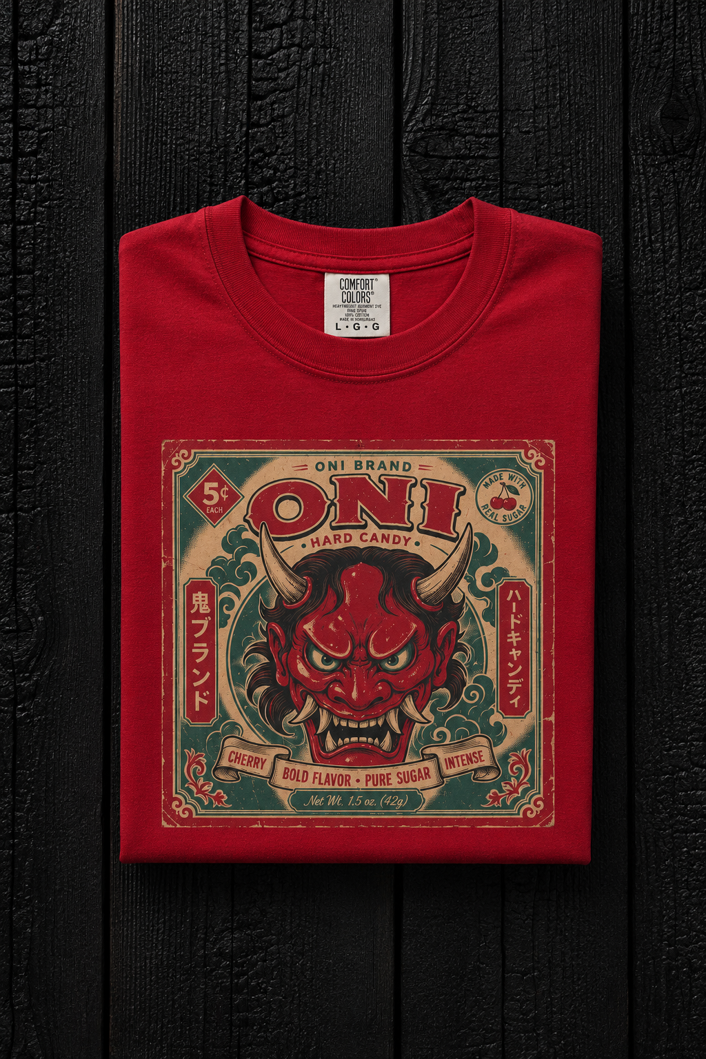 Oni Hard Candy Devil Mask Tee - Red
