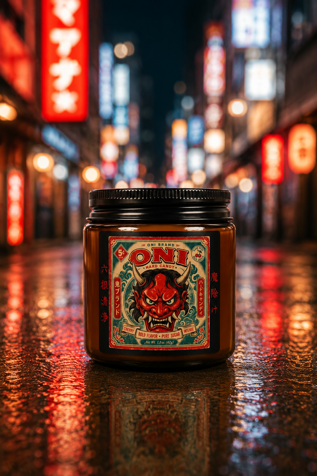 Oni Hard Candy Halloween Candle - 4oz