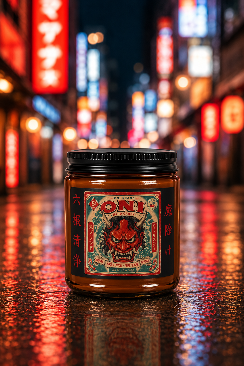 Oni Hard Candy Halloween Candle - 9oz