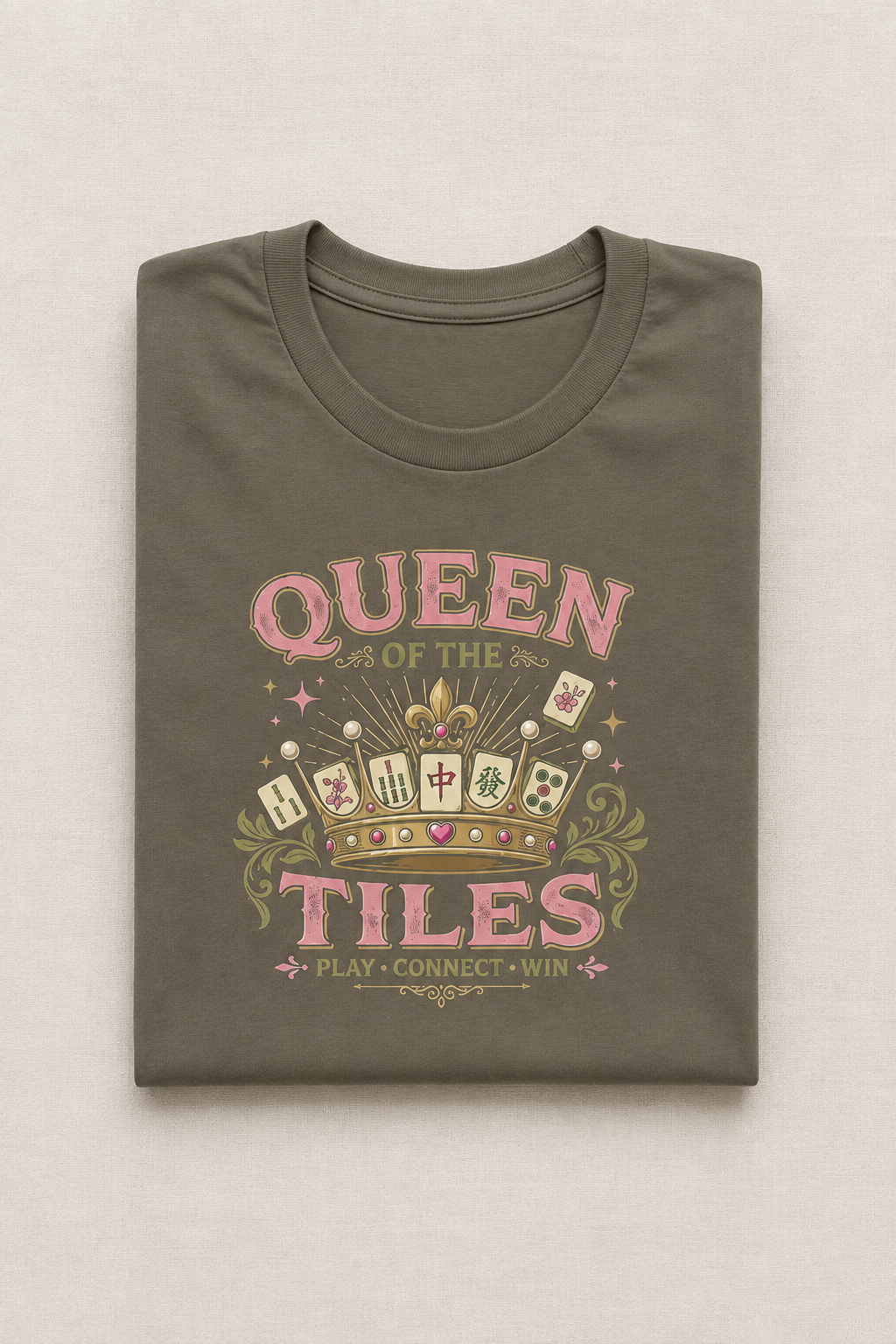 Queen of the Tiles T-Shirt - Army