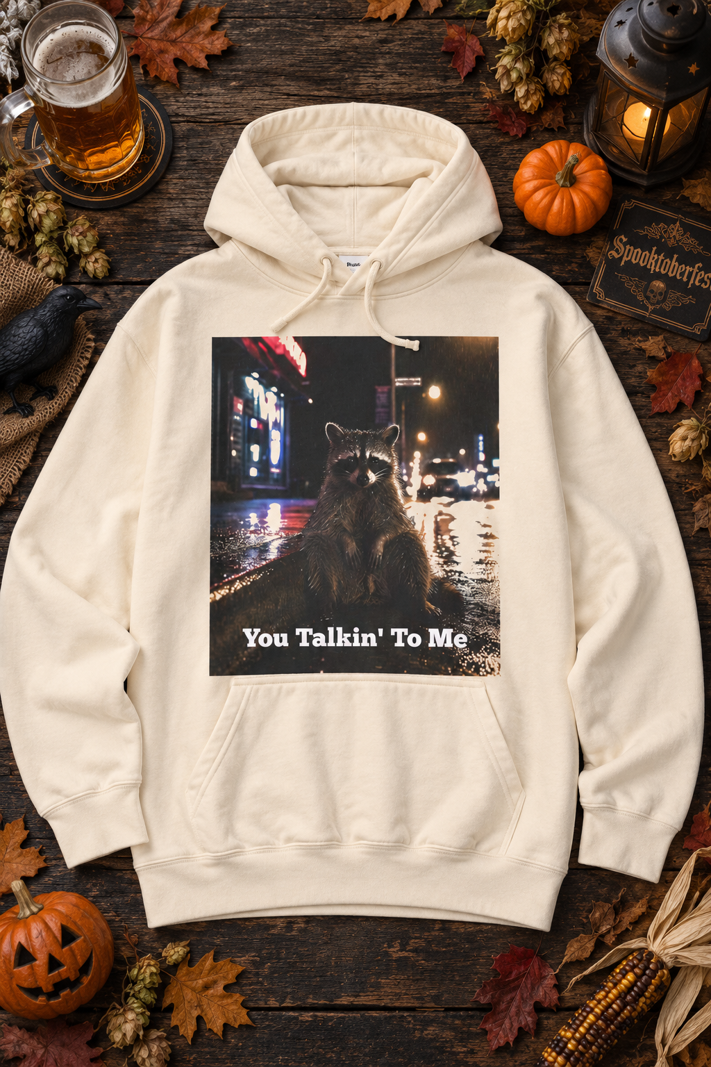 Funny Raccoon "You Talkin' To Me" Graphic Hoodie