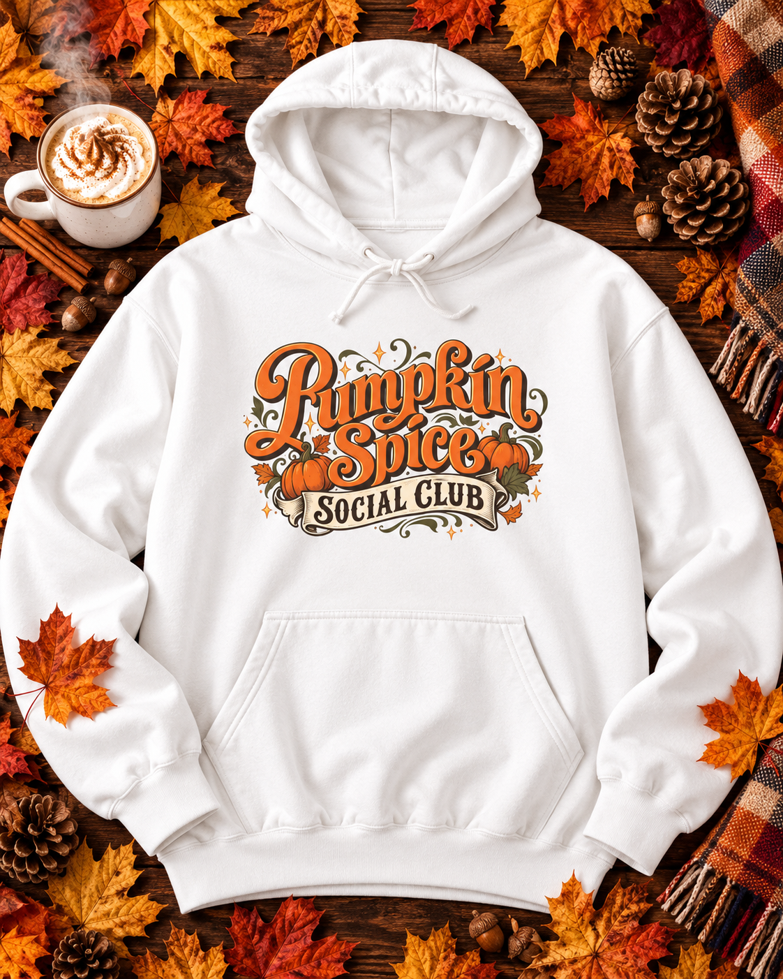 Pumpkin Spice Social Club Hoodie — Cozy Fall Unisex Sweatshirt