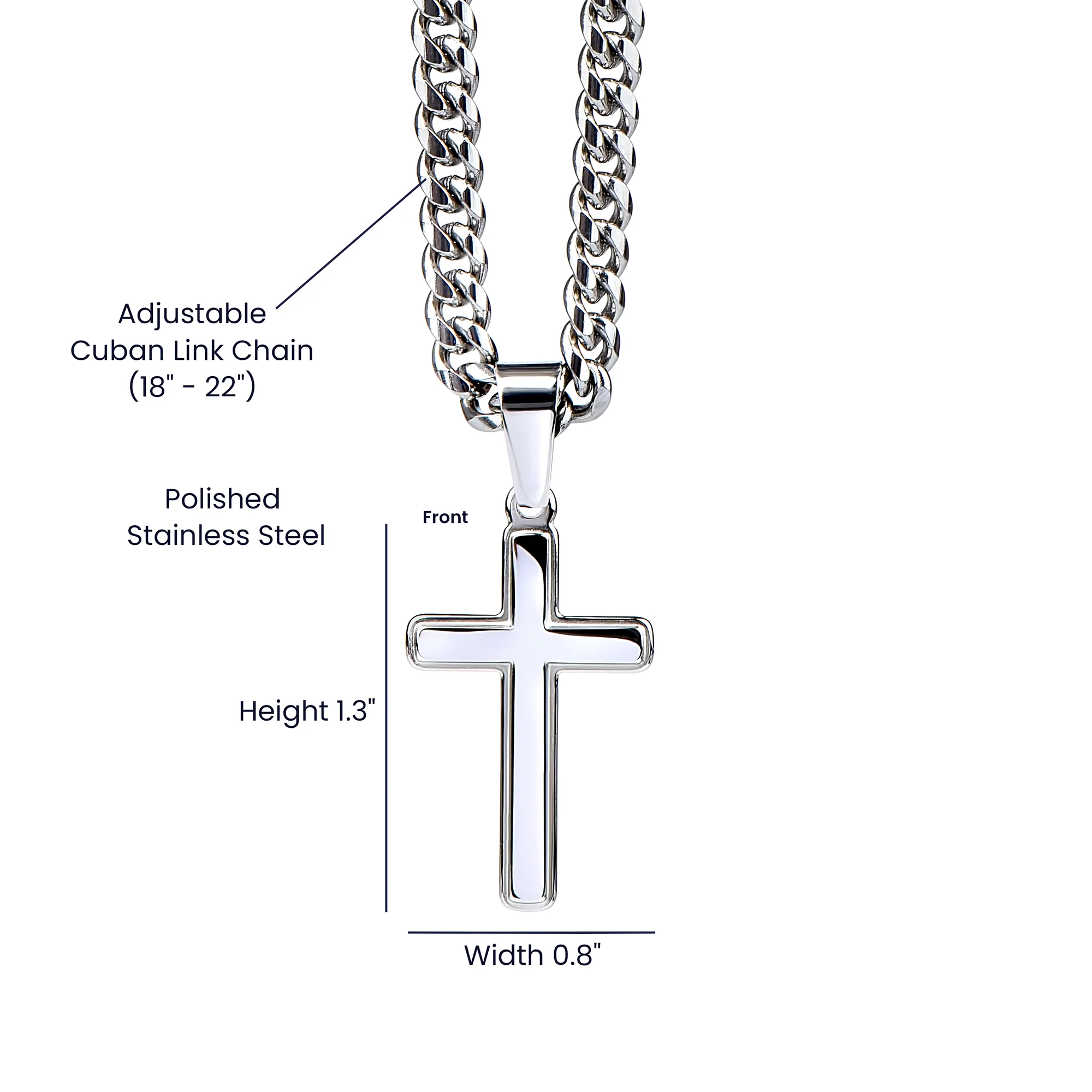 Even though i walk through the darkest valley, . . . - Psalms 23:4 - Cross with a Cuban Link Necklace