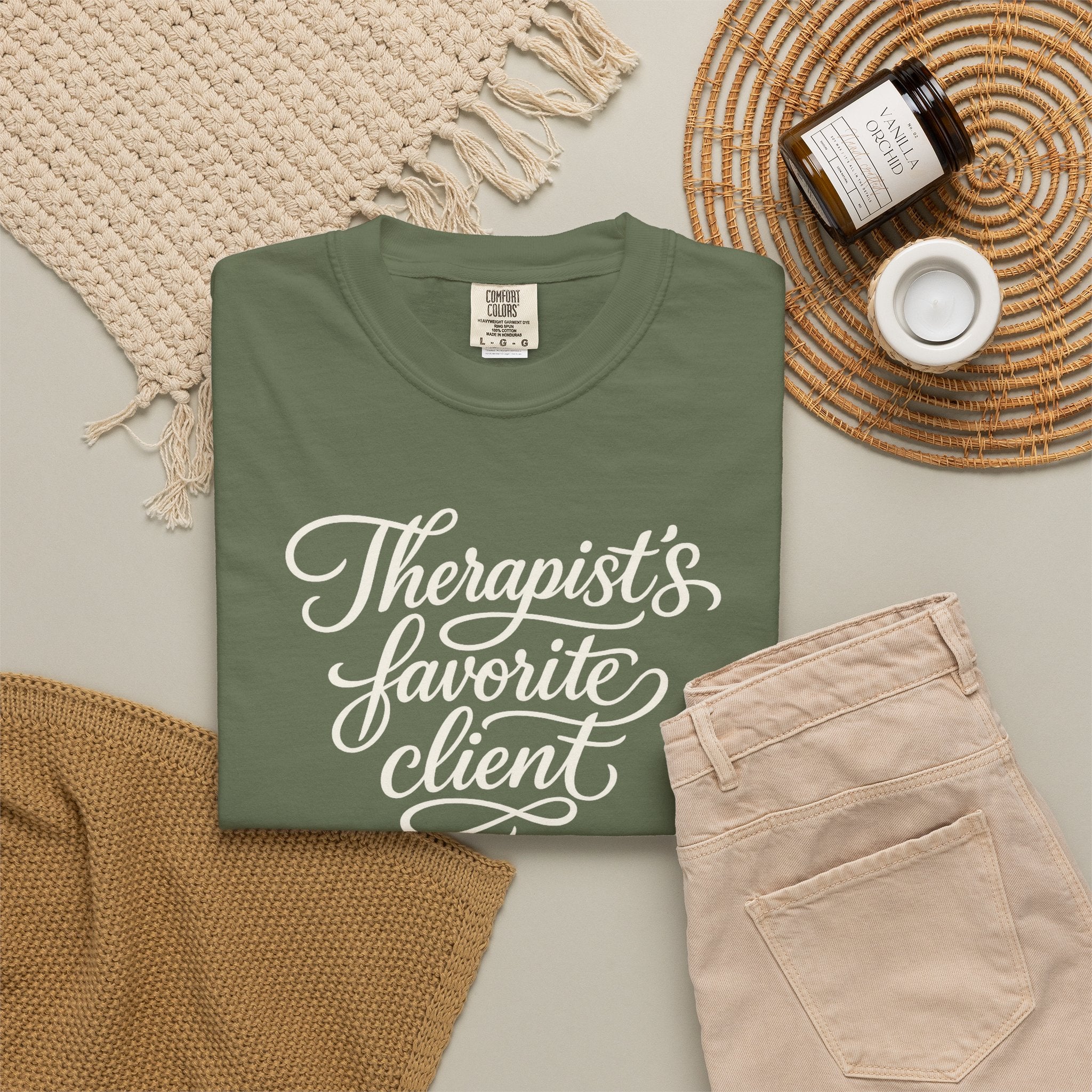Therapist's Favorite Client - Unisex Garment-Dyed T-shirt