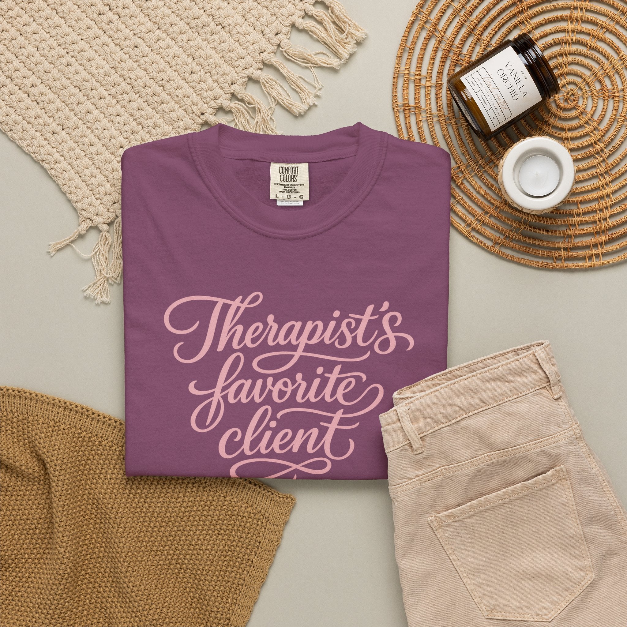 Therapist's Favorite Client - Unisex Garment-Dyed T-shirt