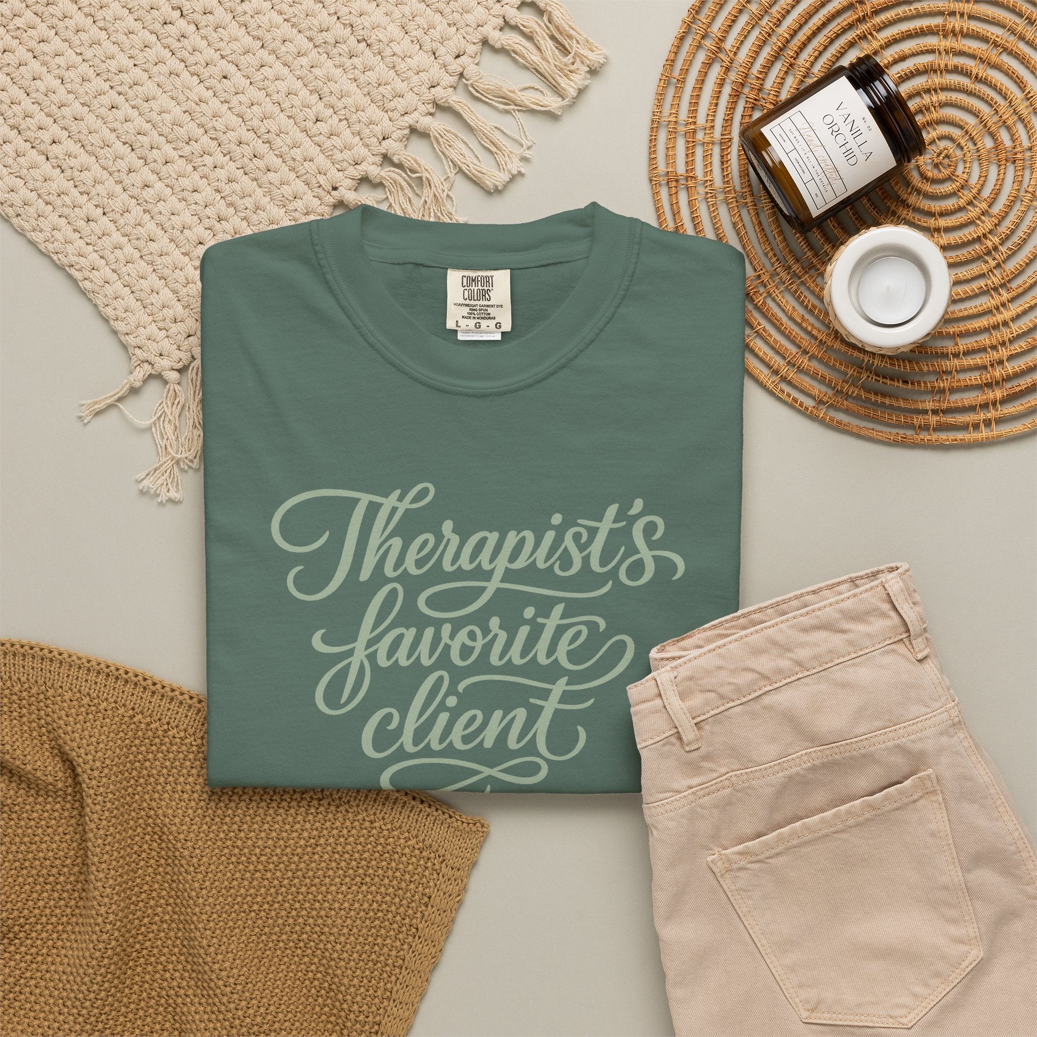 Therapist's Favorite Client - Unisex Garment-Dyed T-shirt