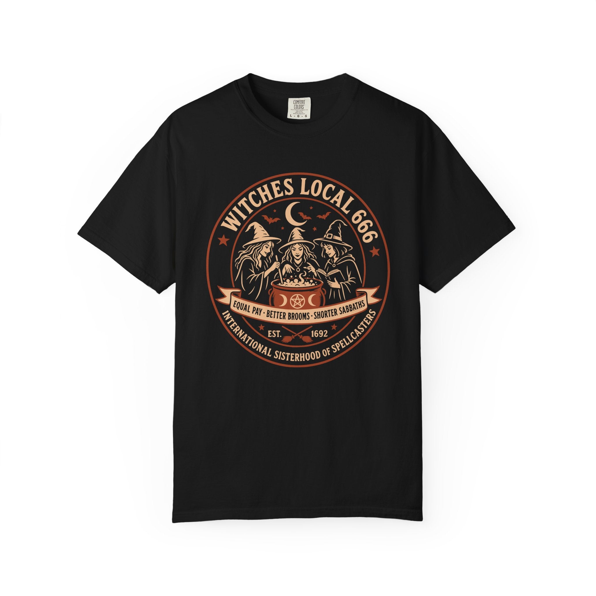 Witches Local 666 — International Sisterhood of Spellcasters Tee | 2026 | Unisex Garment-Dyed T-shirt