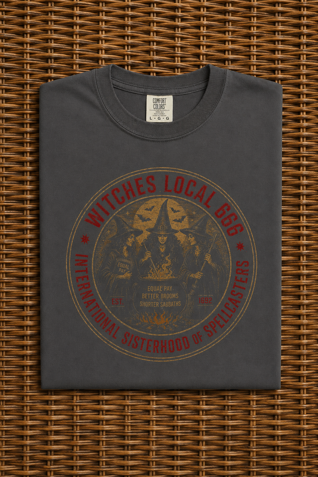 Witches Local 666 tee - Graphite - Pinterest mockup