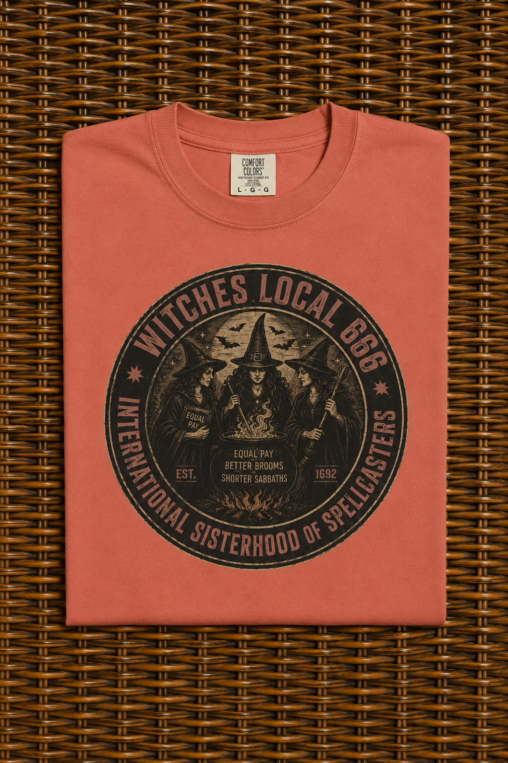 Witches Local 666 tee - Terracotta - Pinterest mockup